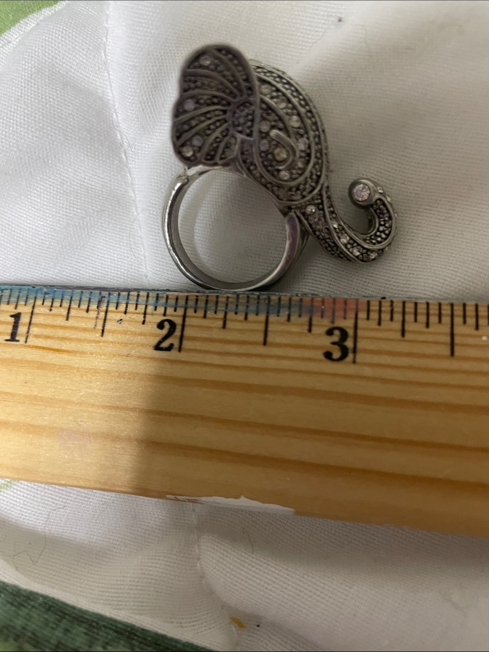Silver Paisley Filigree Elephant Ring - Women Jewelry